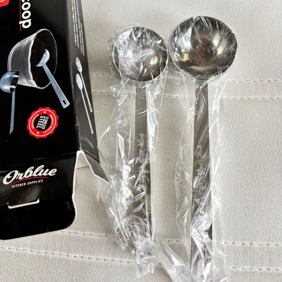 Orblue Kitchen Supplies Professional 2 Pk. Stainless Steel COFFEE SCOOPS - Picture 1 of 3